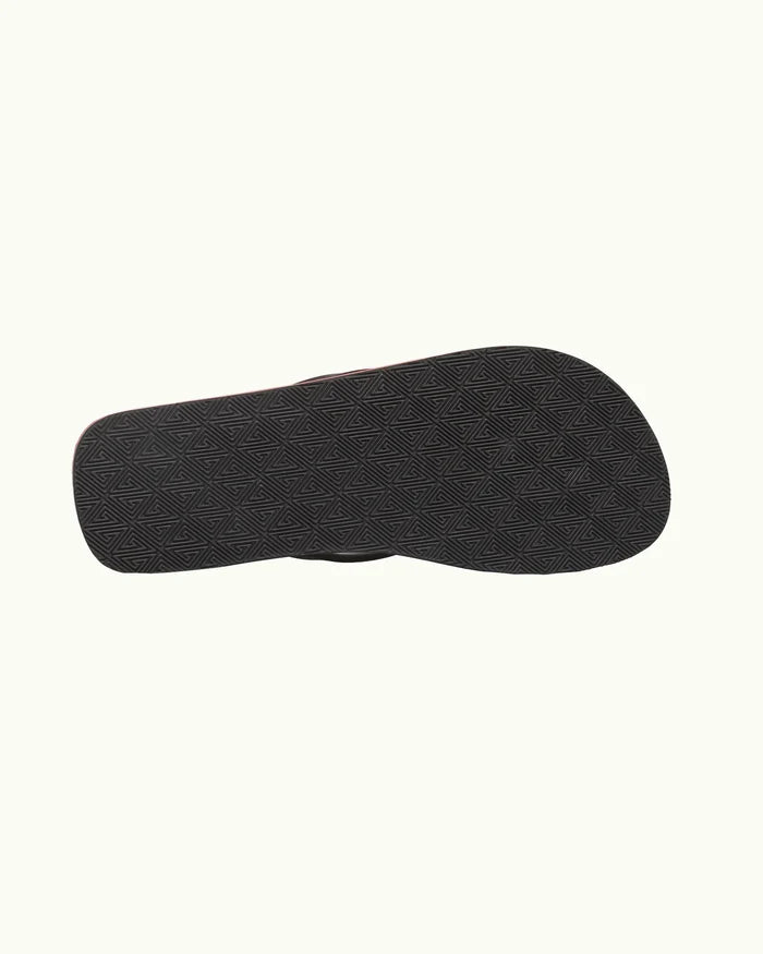 Orlebar Brown - Halston Stripe Flip Flops in Black/White Sand - Nigel Clare