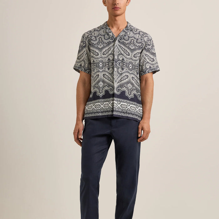 Orlebar Brown - Maitan Carnival SS Shirt in Night Iris - Nigel Clare