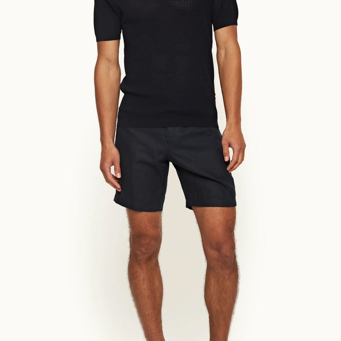 Orlebar Brown - Norwich Linen Shorts in Night Iris - Nigel Clare