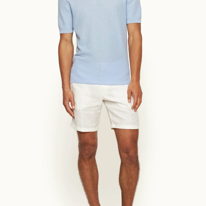 Orlebar Brown - Norwich Linen Shorts in White Sand - Nigel Clare