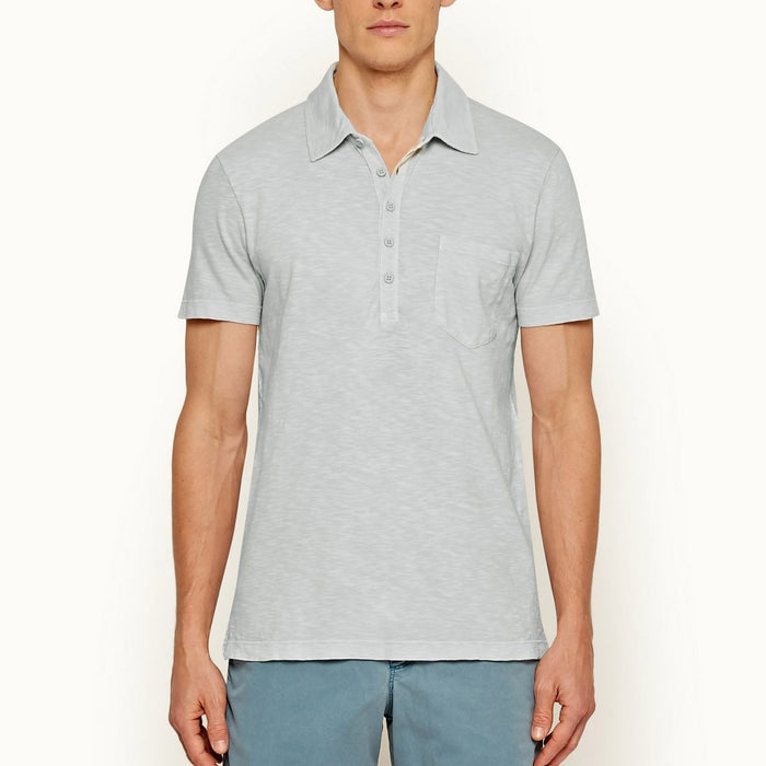 Orlebar Brown - Thompson Garment Dyed Polo Shirt in Rock Salt - Nigel Clare
