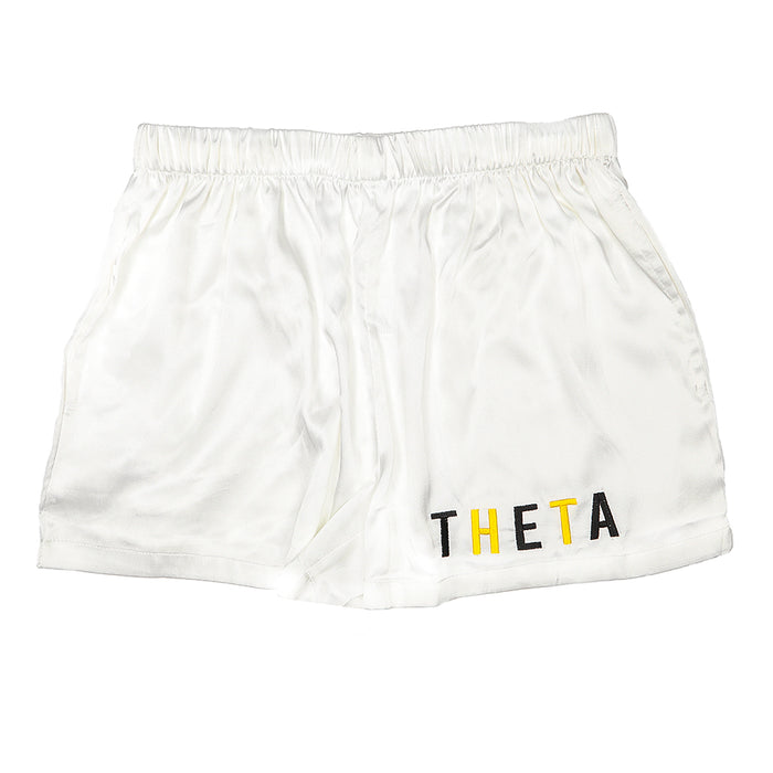 OTM - Sorority Satin Embroidered Lounge Shorts