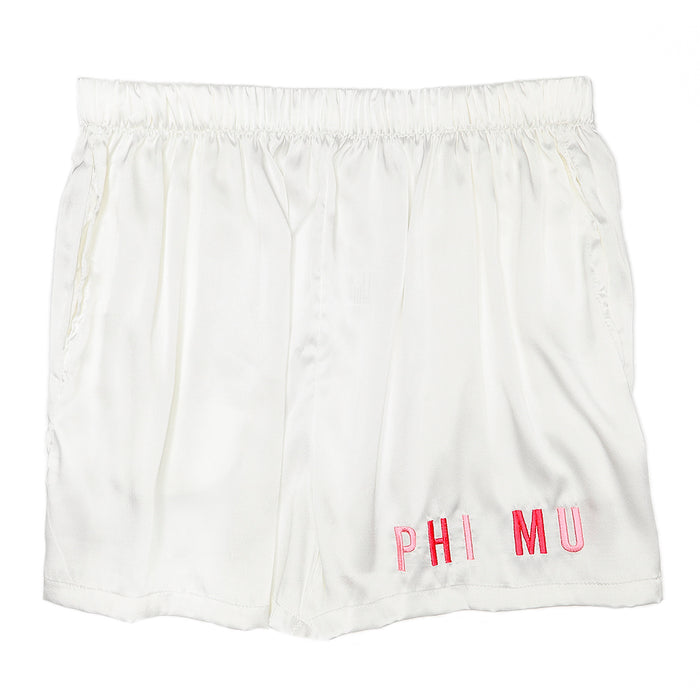 OTM - Sorority Satin Embroidered Lounge Shorts