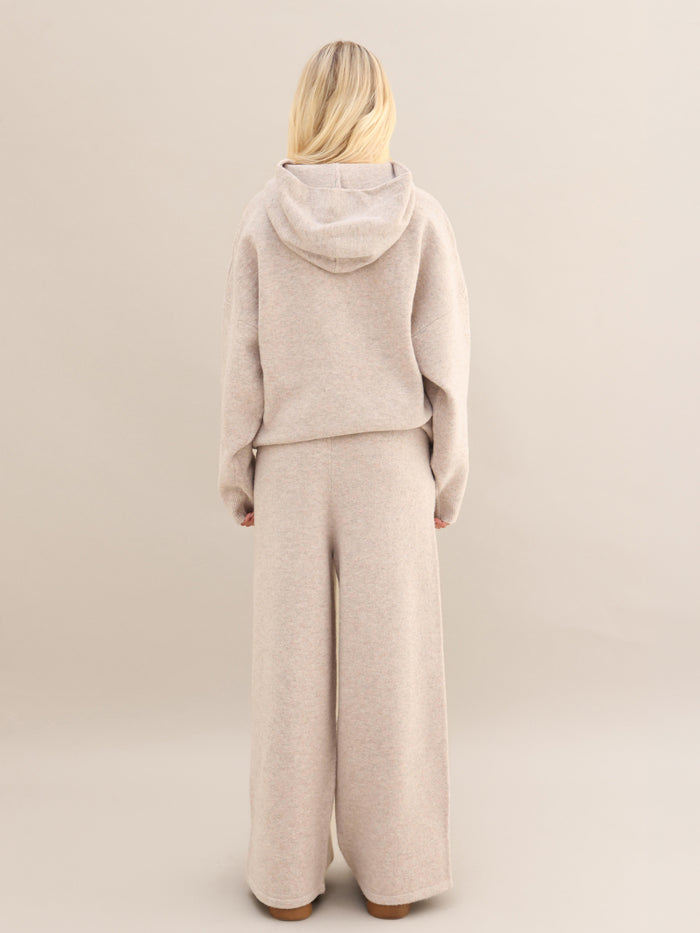 Oversized Knitted Hoodie - Toasted Taupe