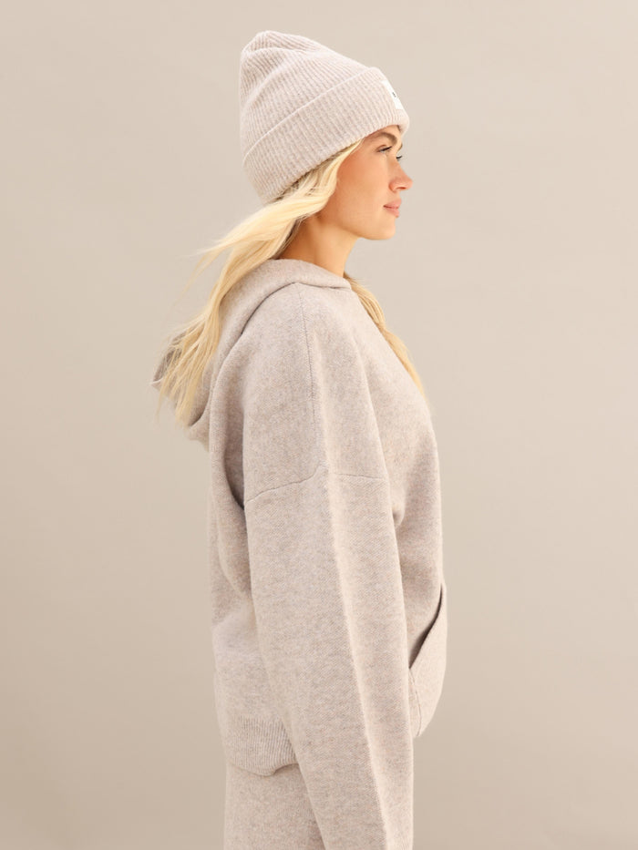 Oversized Knitted Hoodie - Toasted Taupe