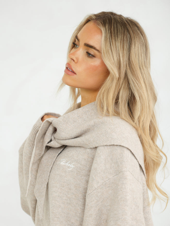 Oversized Knitted Jumper - Toasted Taupe
