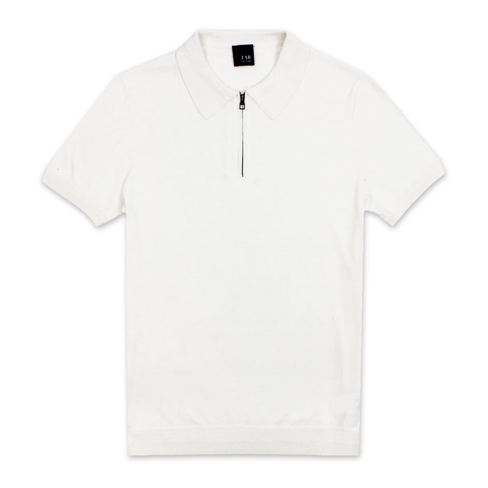Pal Zileri - Knitted Silk/Cotton Polo Shirt in Natural - Nigel Clare