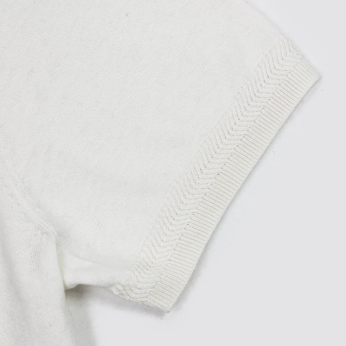 Pal Zileri - Knitted Silk/Cotton Polo Shirt in Natural - Nigel Clare