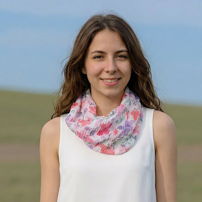 Pastel Flowers Magnetic Neck Scarf - Exclusive Design