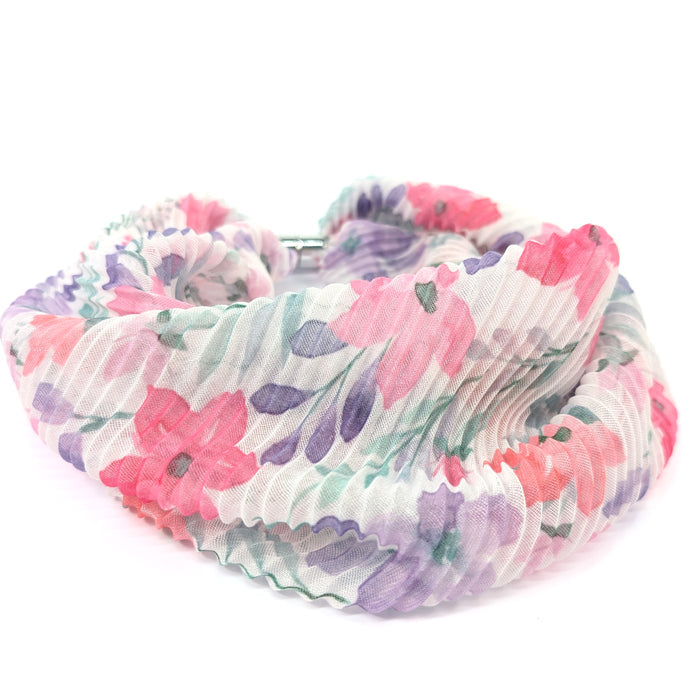 Pastel Flowers Magnetic Neck Scarf - Exclusive Design