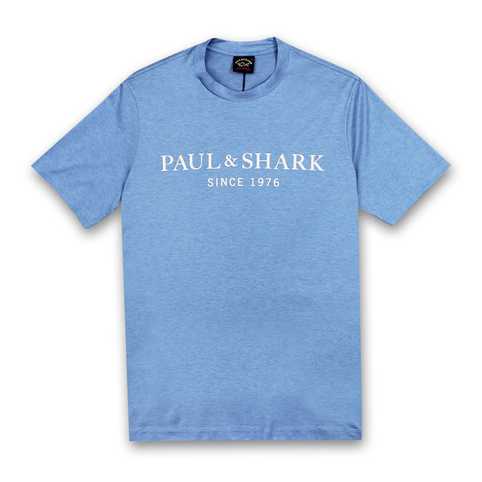 Paul & Shark - Reflective Logo T-Shirt in Blue - Nigel Clare