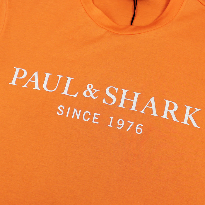 Paul & Shark - Reflective Logo T-Shirt in Orange - Nigel Clare