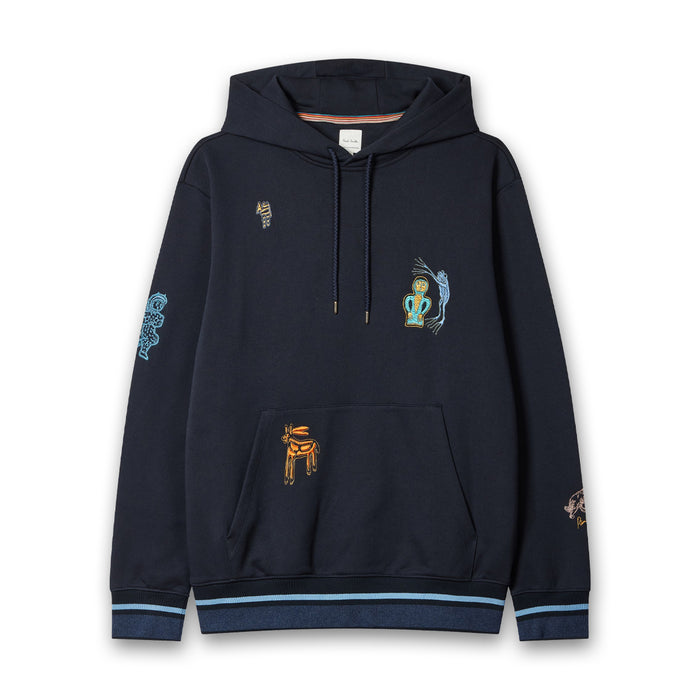 Paul Smith - Embroidered 'Little Beasts' Hoodie in Navy - Nigel Clare