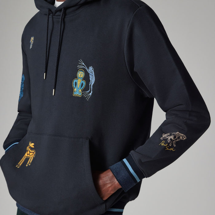 Paul Smith - Embroidered 'Little Beasts' Hoodie in Navy - Nigel Clare