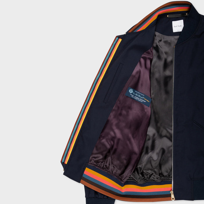 Paul Smith - Loro Piana Storm System Bomber Jacket in Navy - Nigel Clare