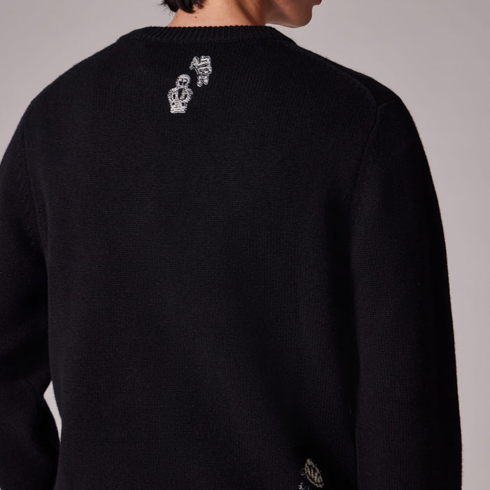 Paul Smith - Merino Wool 'Little Beasts' Sweater in Black - Nigel Clare