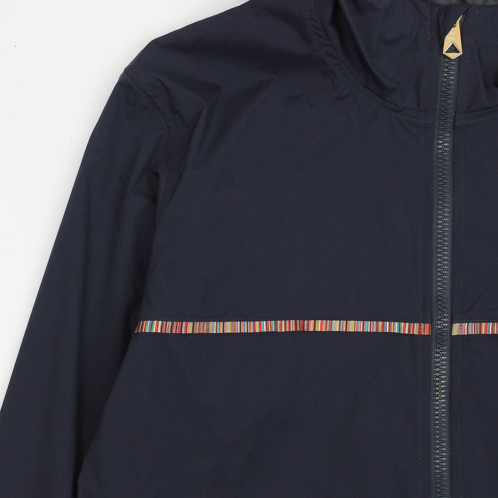 Paul Smith - 'Signature Stripe' Hooded Cagoule in Navy - Nigel Clare