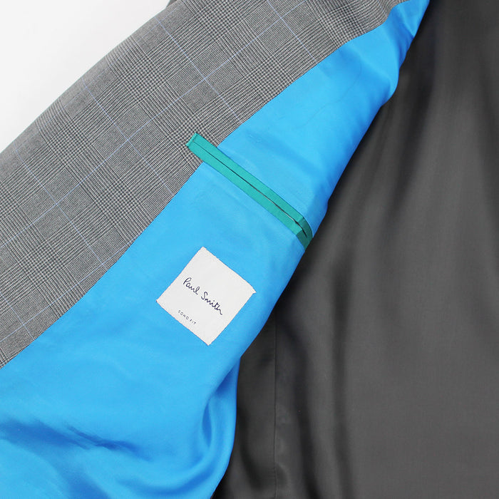 Paul Smith - Soho Tailored Fit Suit in Grey/Blue Check - Nigel Clare