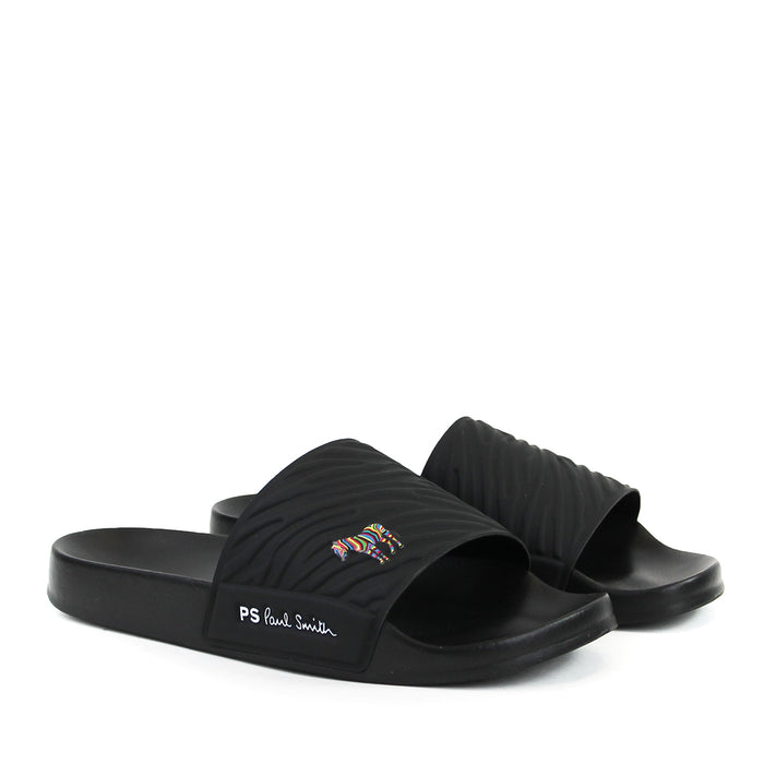 Paul Smith - Summit Zebra Logo Sliders in Black - Nigel Clare
