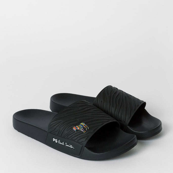 Paul Smith - Summit Zebra Logo Sliders in Black - Nigel Clare
