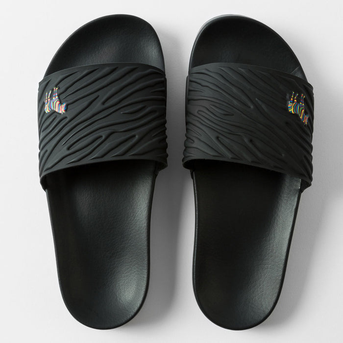 Paul Smith - Summit Zebra Logo Sliders in Black - Nigel Clare