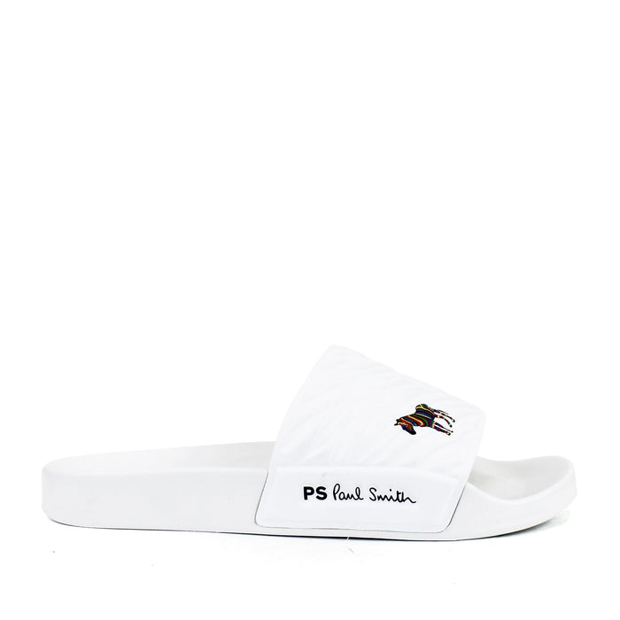 Paul Smith - Summit Zebra Logo Sliders in White - Nigel Clare
