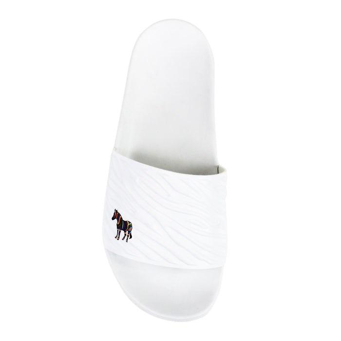 Paul Smith - Summit Zebra Logo Sliders in White - Nigel Clare