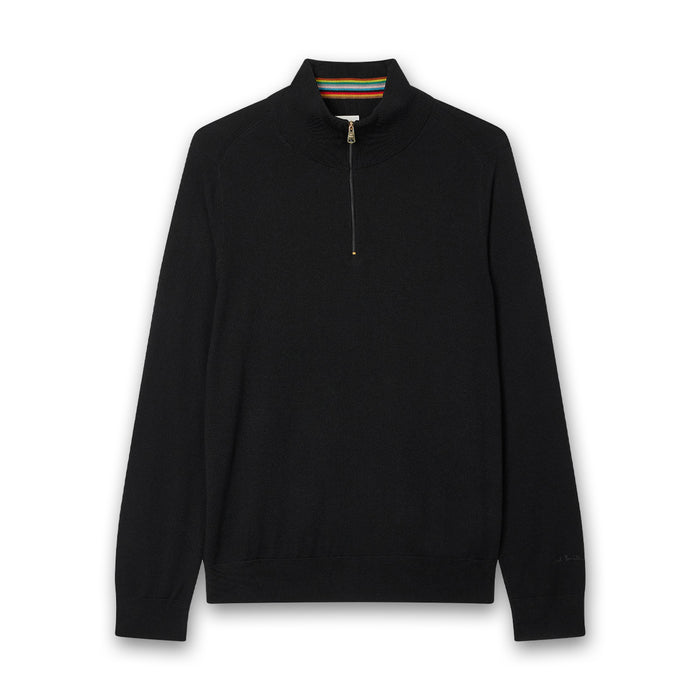 Paul Smith - Wool Half-Zip Sweater in Black - Nigel Clare