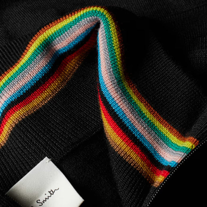 Paul Smith - Wool Half-Zip Sweater in Black - Nigel Clare