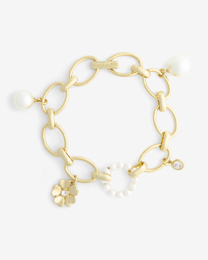 Pearl and Gold Chain Bracelet