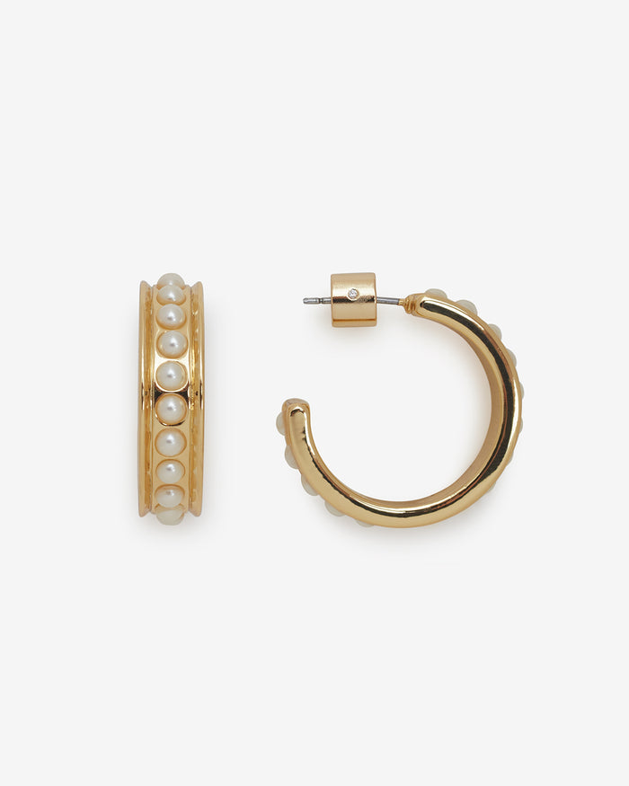 Pearl Studded Hoops