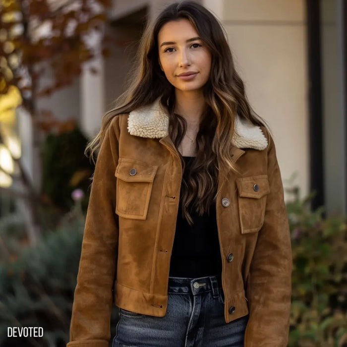 Pixie Jacket Tan - Nappa Suede