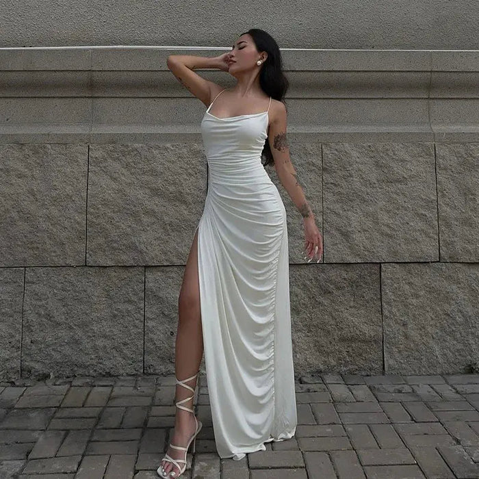 Sexy Pleated Slit Dress fashionnsio