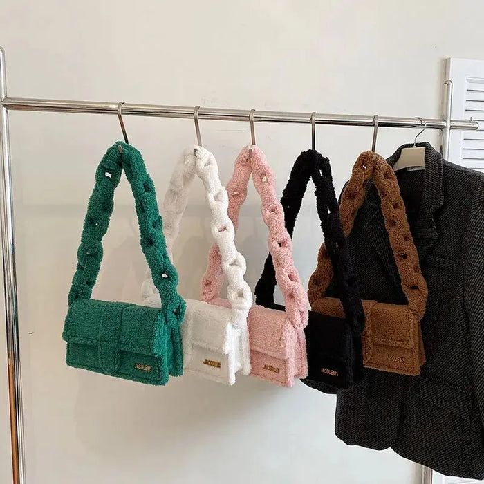 Twist Plush Shoulder Bags fashionnsio