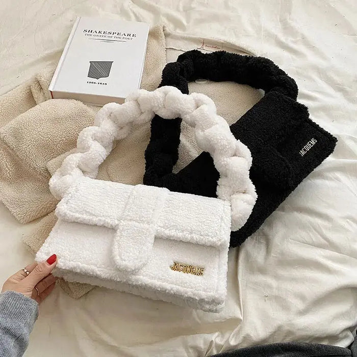 Twist Plush Shoulder Bags fashionnsio