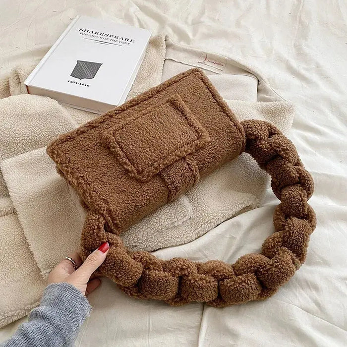 Twist Plush Shoulder Bags fashionnsio
