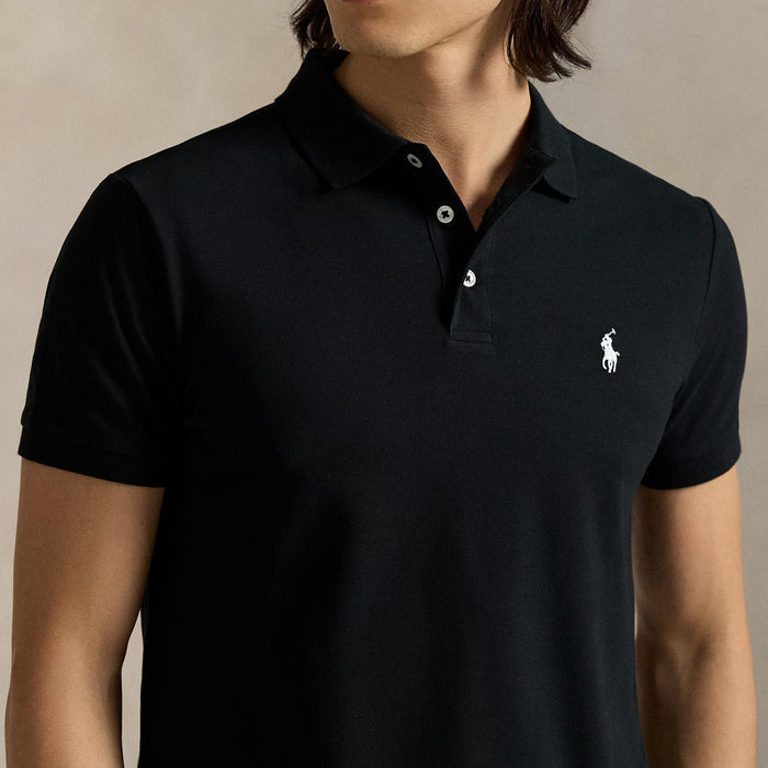 Polo Ralph Lauren - Custom Slim Fit Mesh Polo Shirt in Black - Nigel Clare