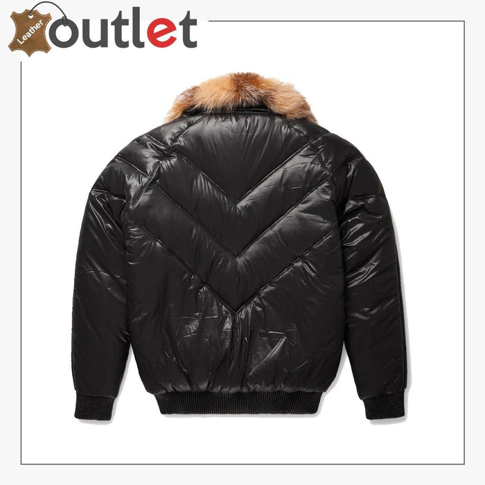 Premium Quality V-Bomber Nylon Black Crystal Fox Fur