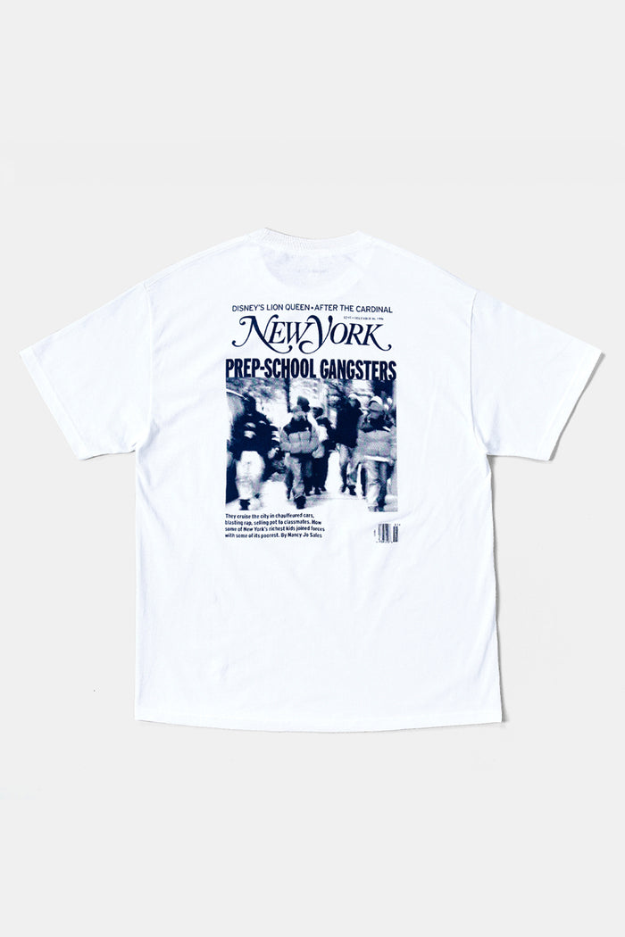 PREP-SCHOOL GANGSTER Tee - White / Paper & Ink Cotton Club