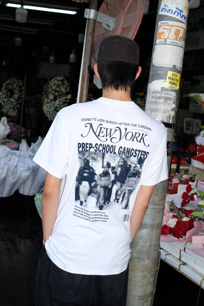 PREP-SCHOOL GANGSTER Tee - White / Paper & Ink Cotton Club