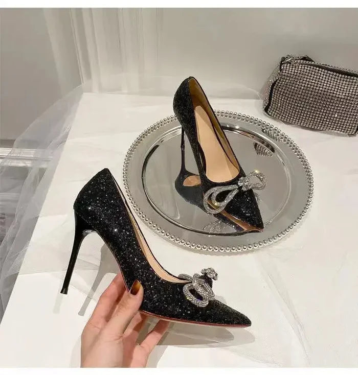 Princess Galaxy Glittering Bow Heels fashionnsio