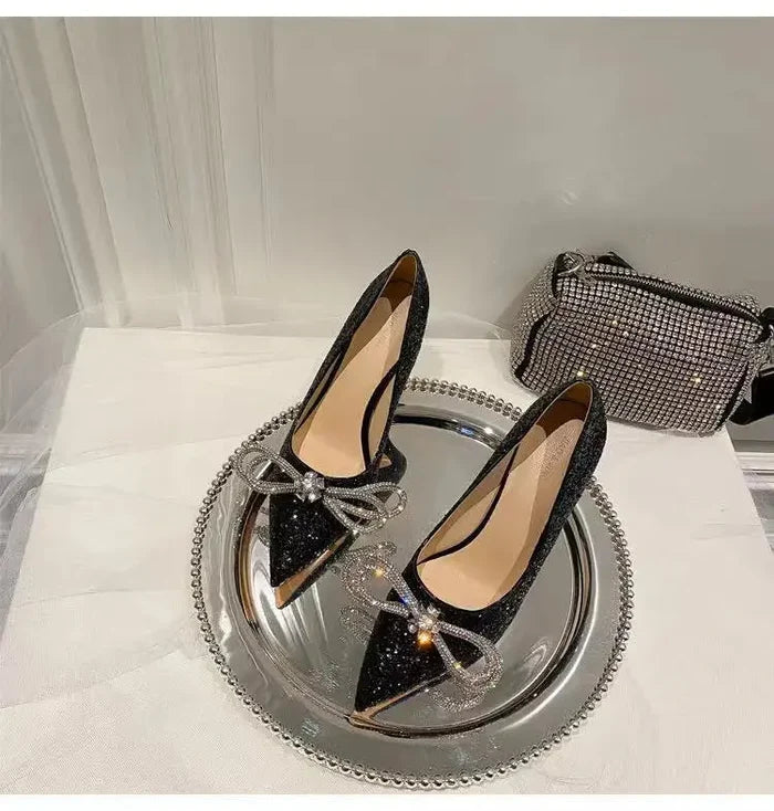 Princess Galaxy Glittering Bow Heels fashionnsio