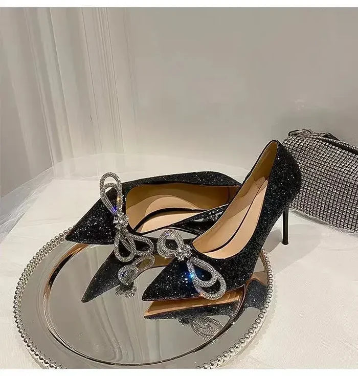 Princess Galaxy Glittering Bow Heels fashionnsio