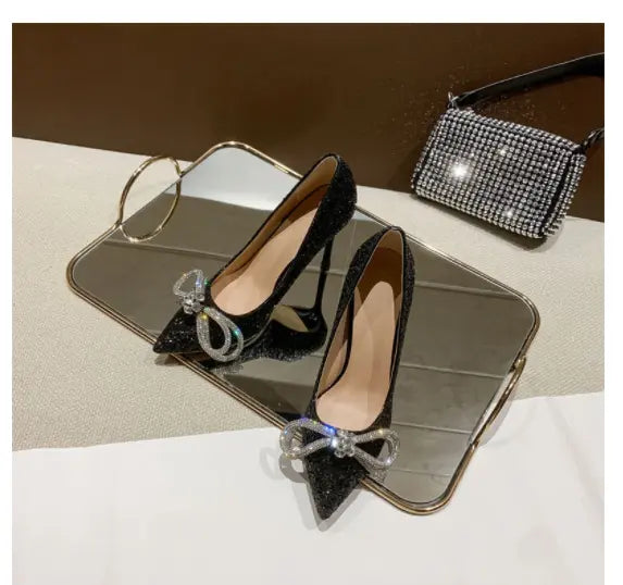 Princess Galaxy Glittering Bow Heels fashionnsio