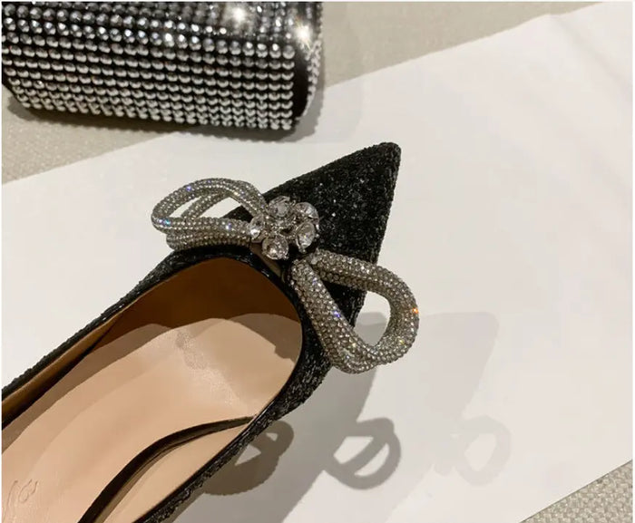 Princess Galaxy Glittering Bow Heels fashionnsio