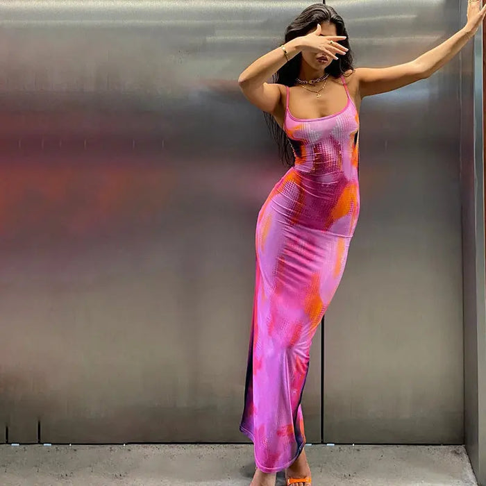 Slim Bodycon Printed Dress fashionnsio