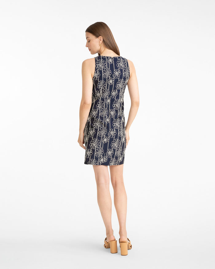Priscilla Sleeveless Dress in Embroidery