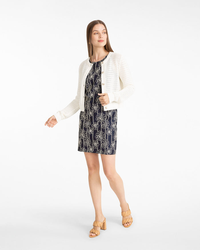 Priscilla Sleeveless Dress in Embroidery