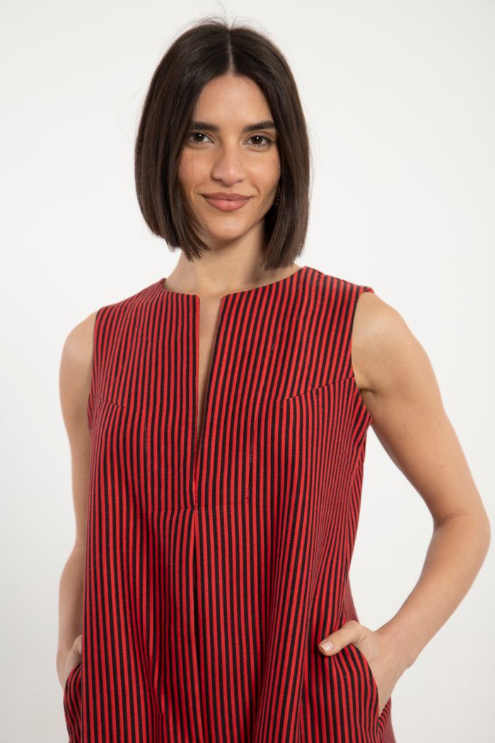 Rakia Cotton Silk Red Dress