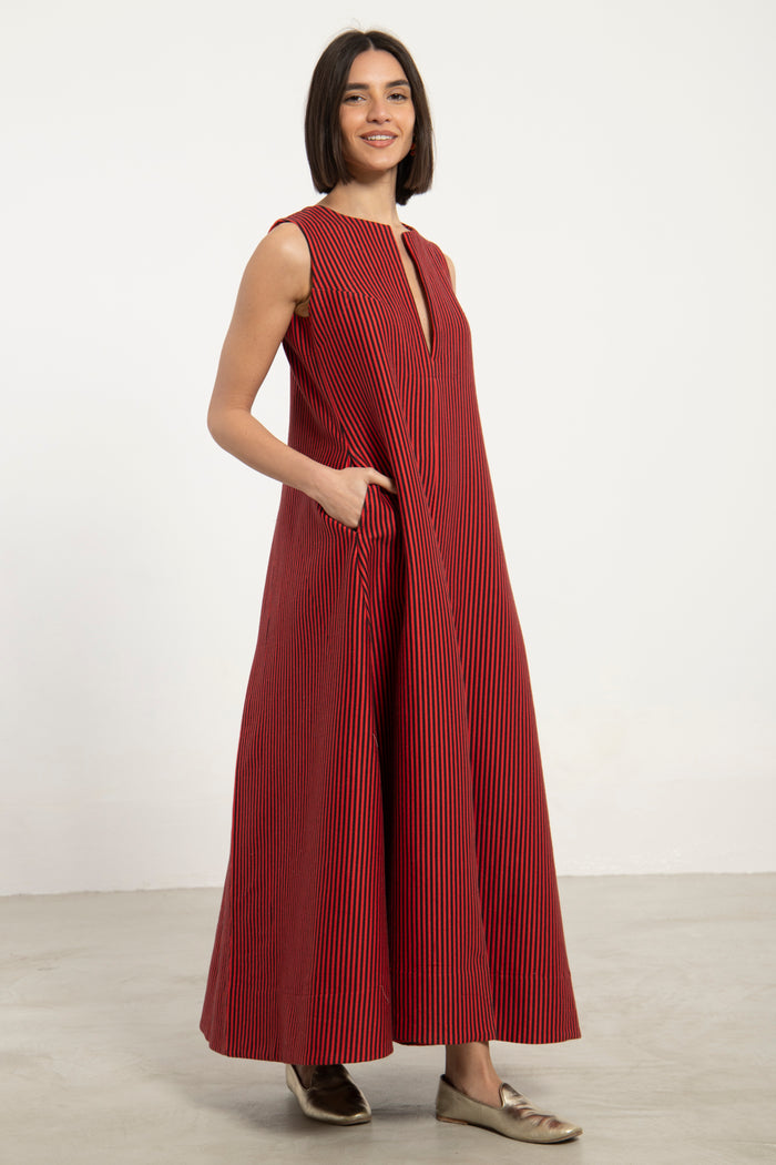 Rakia Cotton Silk Red Dress